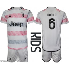 Juventus Danilo Luiz #6 Replik Auswärtstrikot Kinder 2023-24 Kurzarm (+ Kurze Hosen)